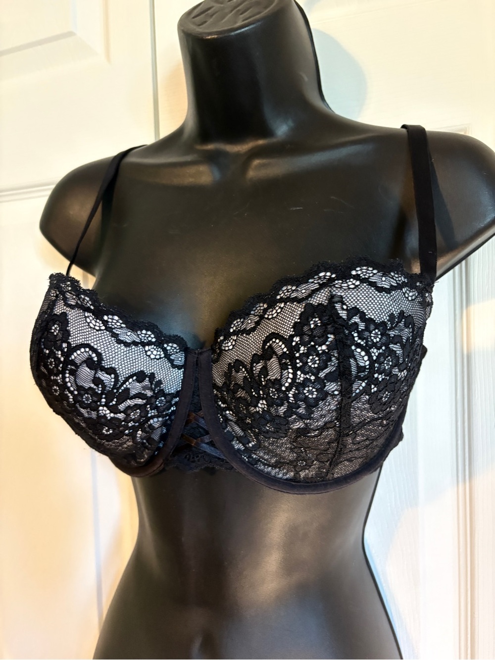 La Senza Lace Balconette Underwire Bra in Black